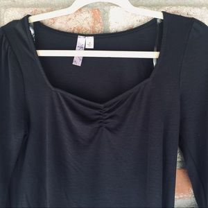 🌙FRANCESCAS Ribbed Black Top